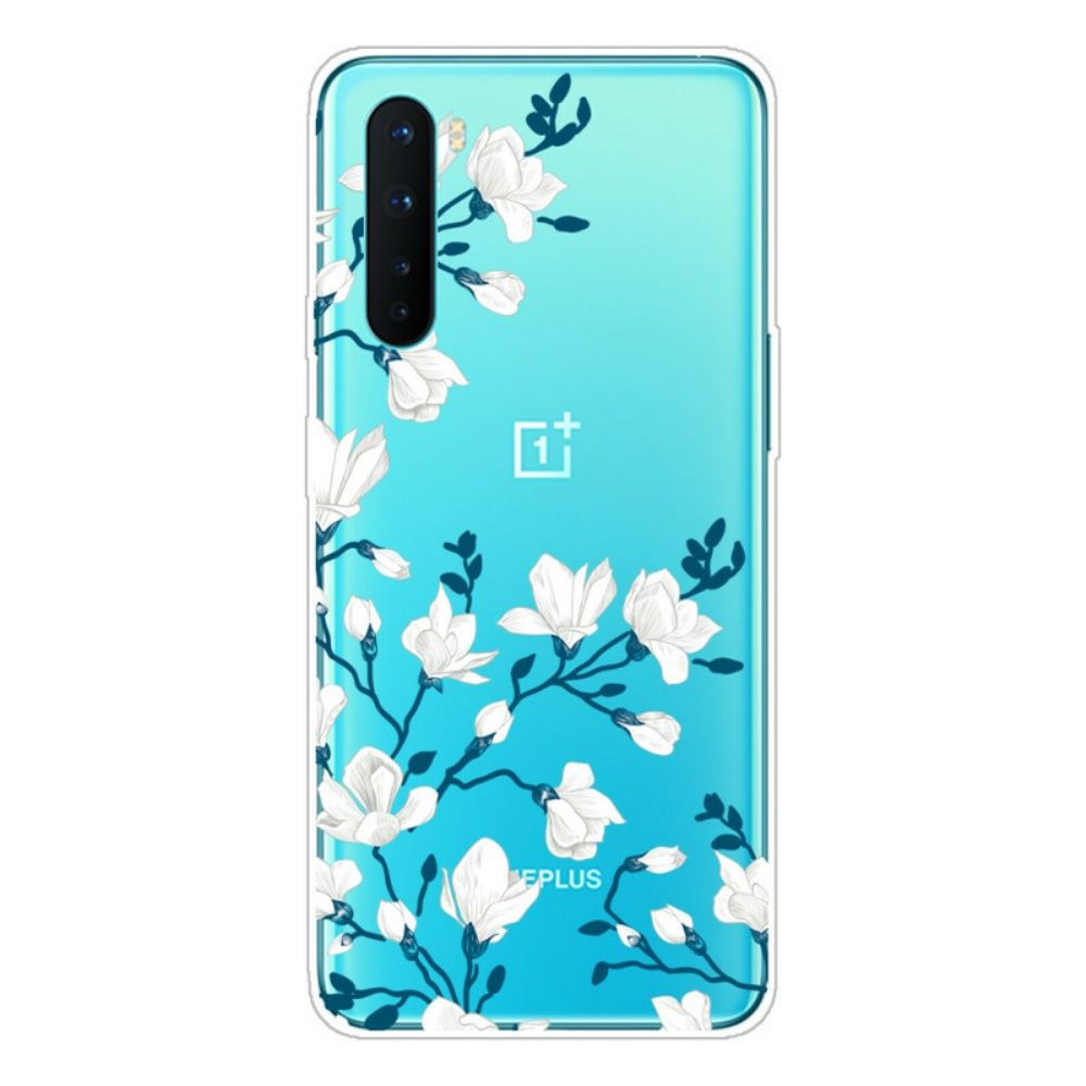 Hülle Für OnePlus Nord Weiße Blumen