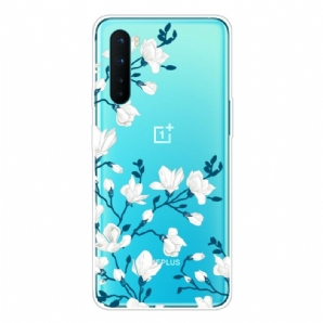 Hülle Für OnePlus Nord Weiße Blumen