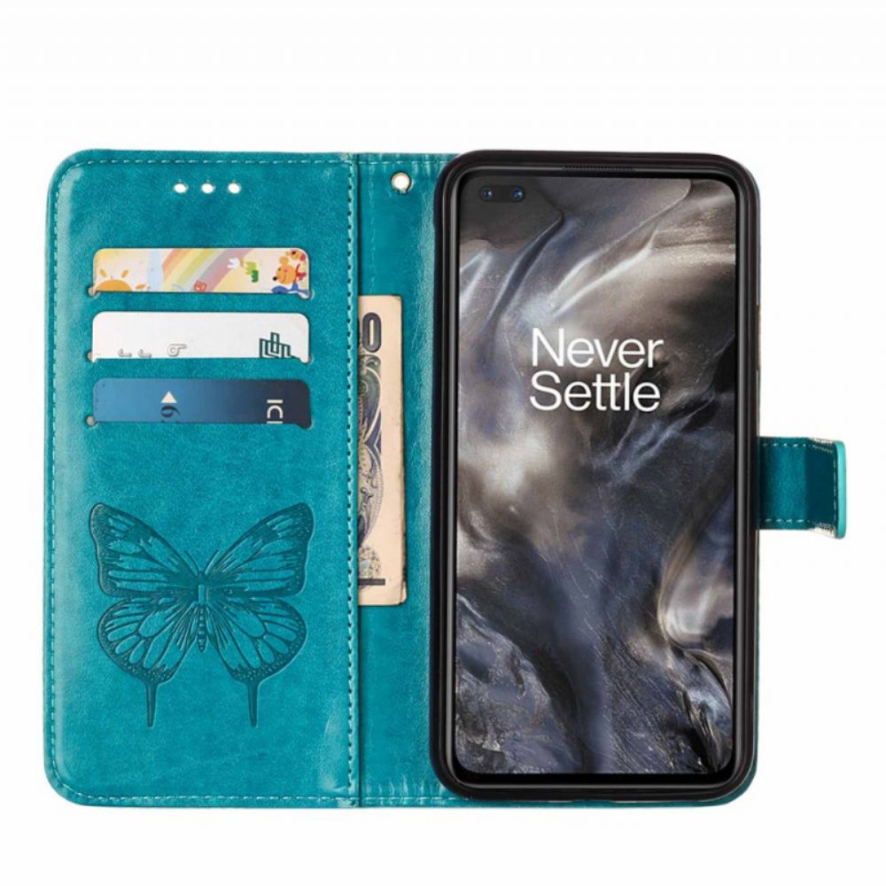 Lederhüllen Für OnePlus Nord Schmetterlingsdesign