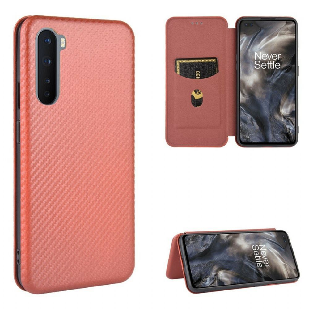 Schutzhülle Für OnePlus Nord Flip Case Farbiges Karbon-silikon