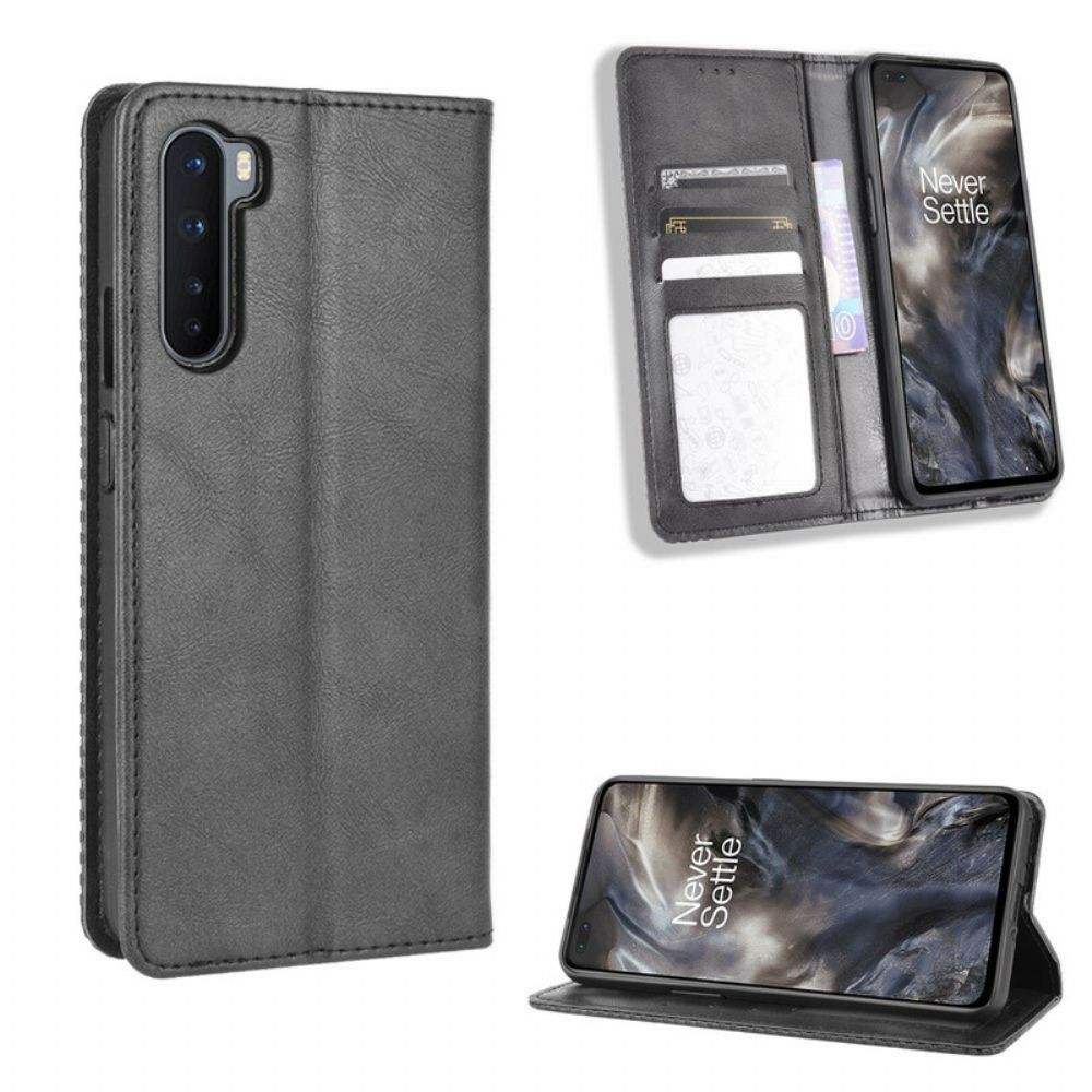 Schutzhülle Für OnePlus Nord Flip Case Gestylter Vintage-leder-effekt