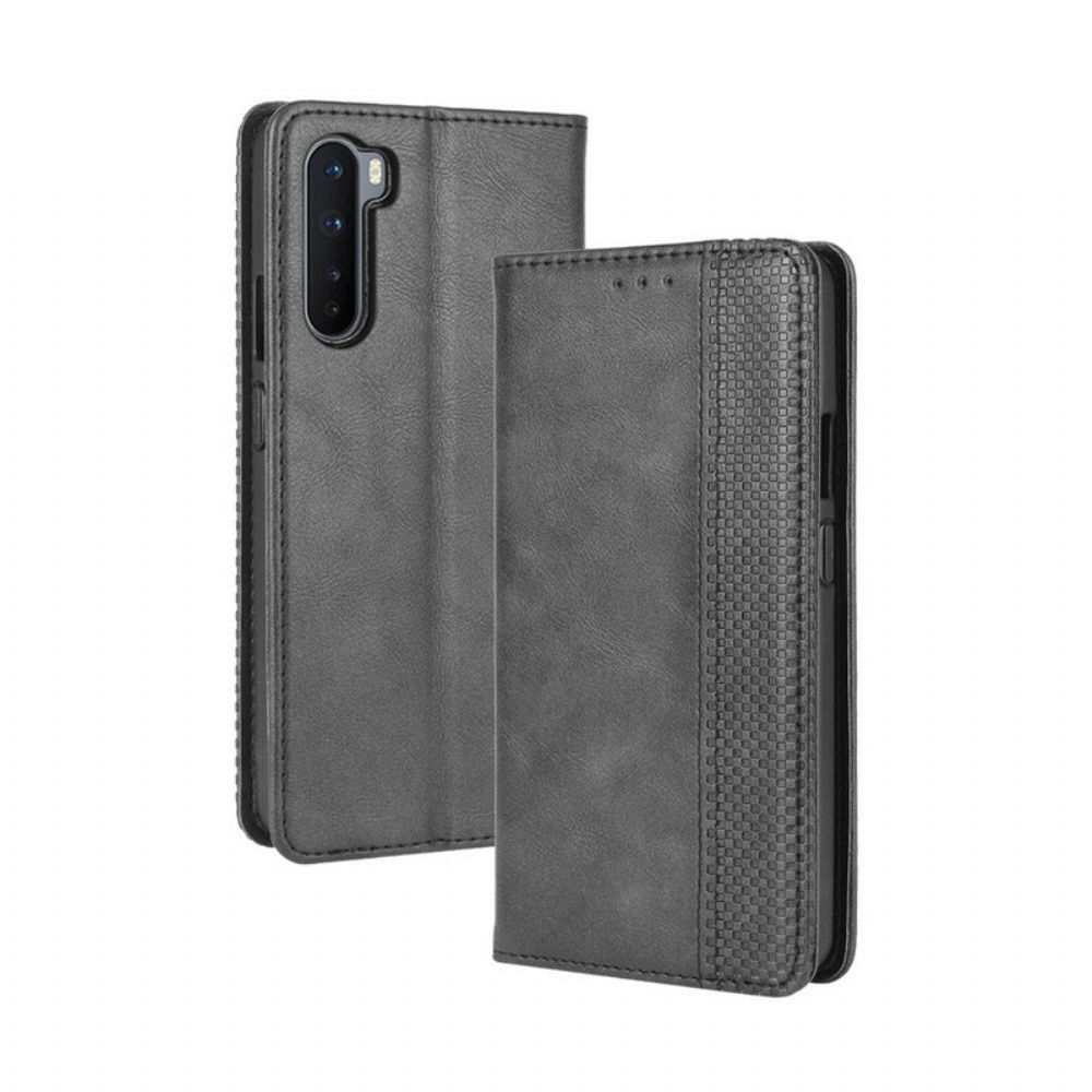 Schutzhülle Für OnePlus Nord Flip Case Gestylter Vintage-leder-effekt