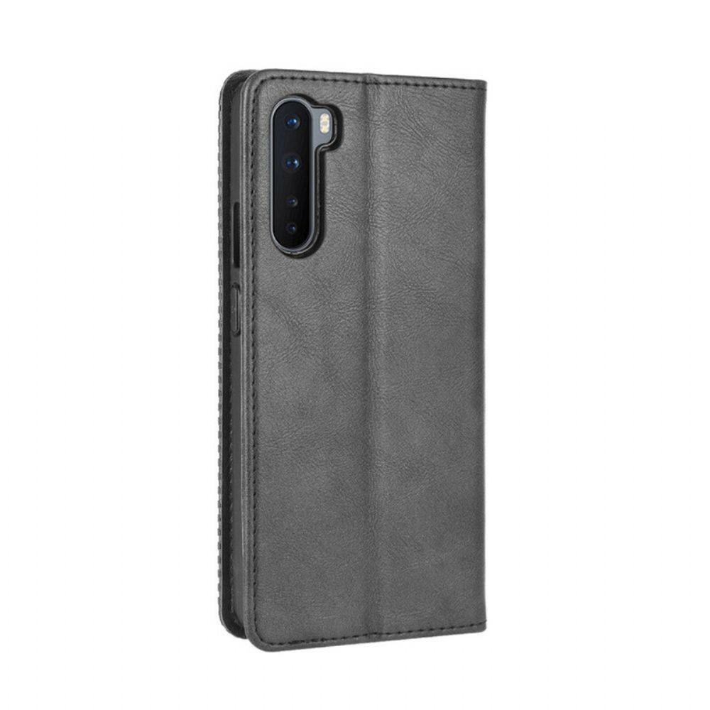 Schutzhülle Für OnePlus Nord Flip Case Gestylter Vintage-leder-effekt