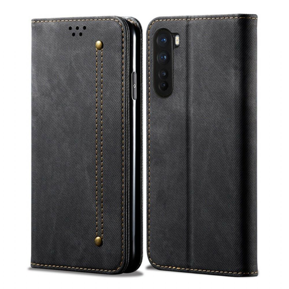 Schutzhülle Für OnePlus Nord Flip Case Jeans-textur Aus Lederimitat