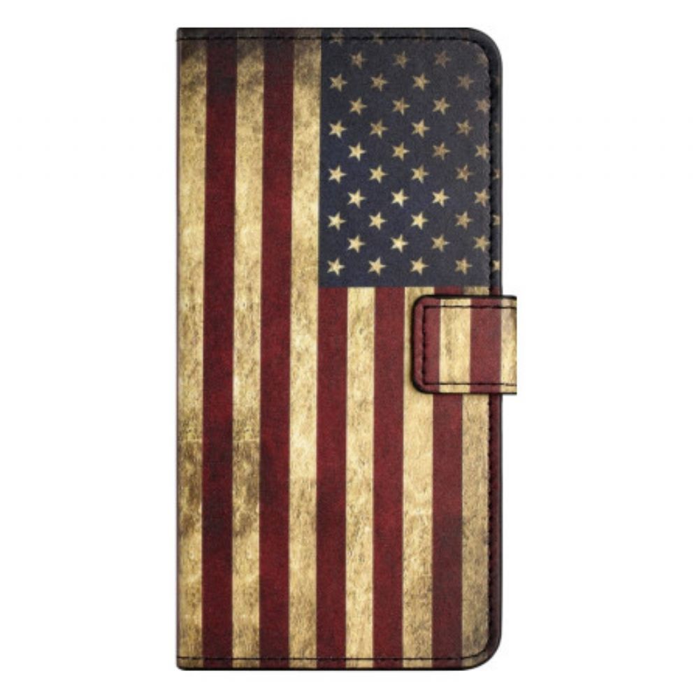 Lederhüllen Für Samsung Galaxy S24 Plus 5g Amerikanische Flagge Im Vintage-stil