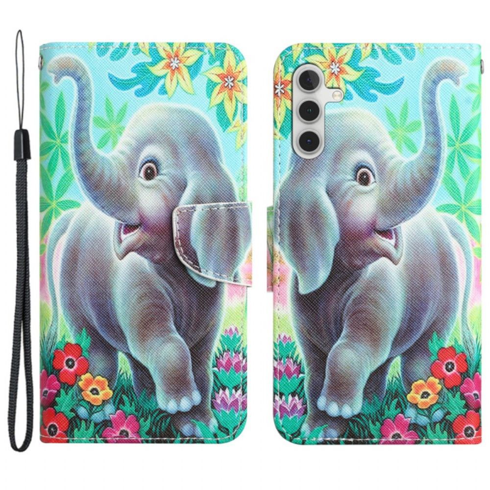 Lederhüllen Für Samsung Galaxy S24 Plus 5g Elefant Mit Riemen