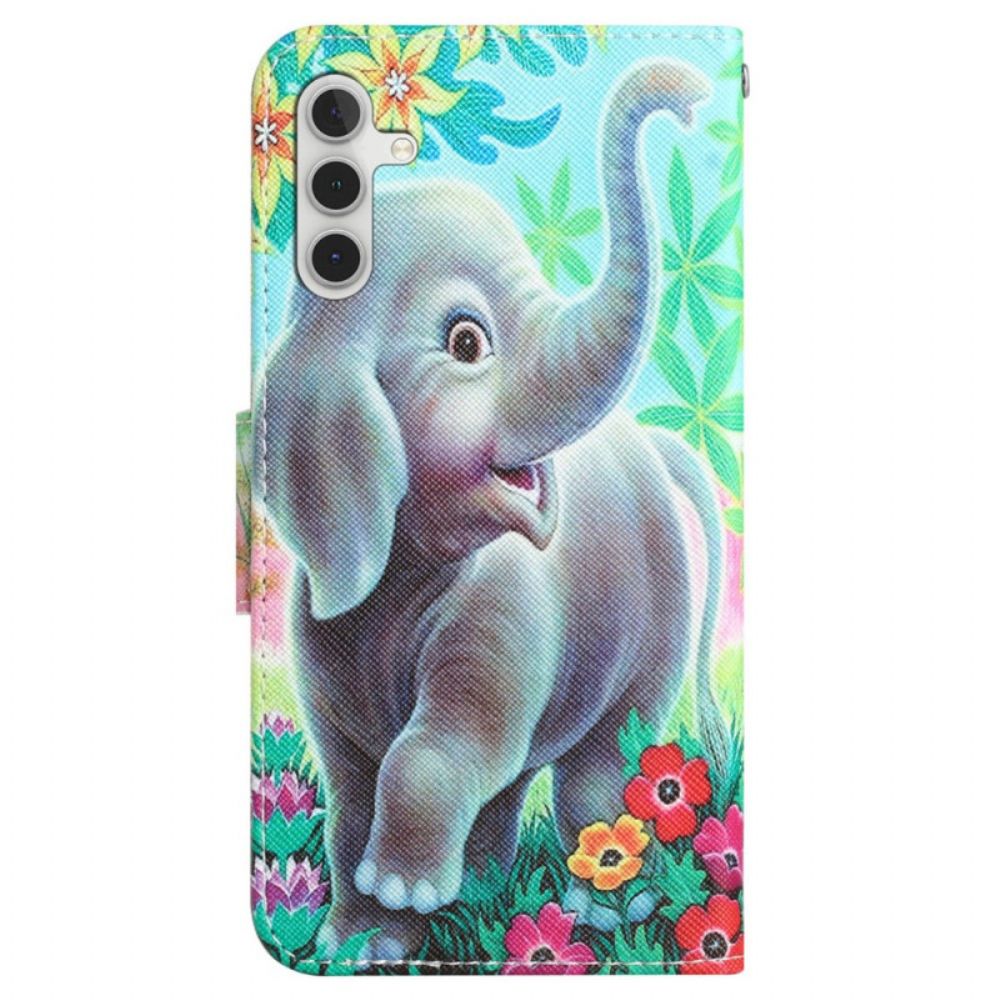 Lederhüllen Für Samsung Galaxy S24 Plus 5g Elefant Mit Riemen