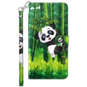 Lederhüllen Für Samsung Galaxy S24 Plus 5g Panda Climber Mit Gurt