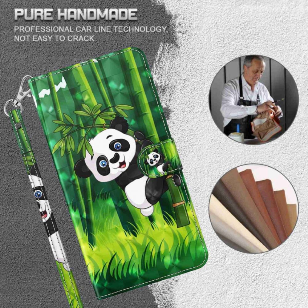 Lederhüllen Für Samsung Galaxy S24 Plus 5g Panda Climber Mit Gurt