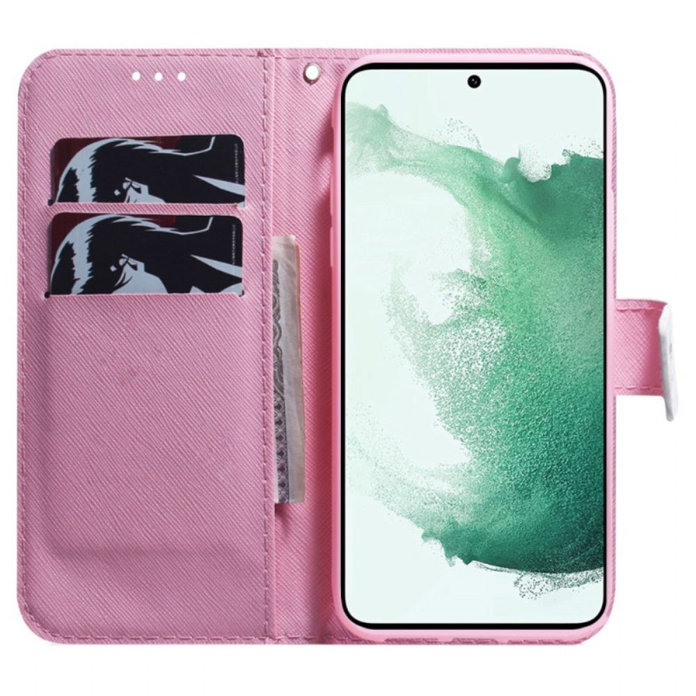 Lederhüllen Für Samsung Galaxy S24 Plus 5g Rosa Blume