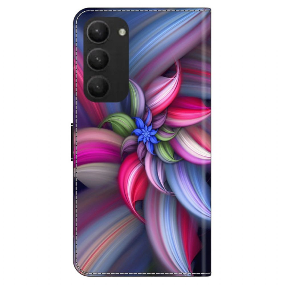 Lederhüllen Samsung Galaxy S24 Plus 5g Bunte Blumen