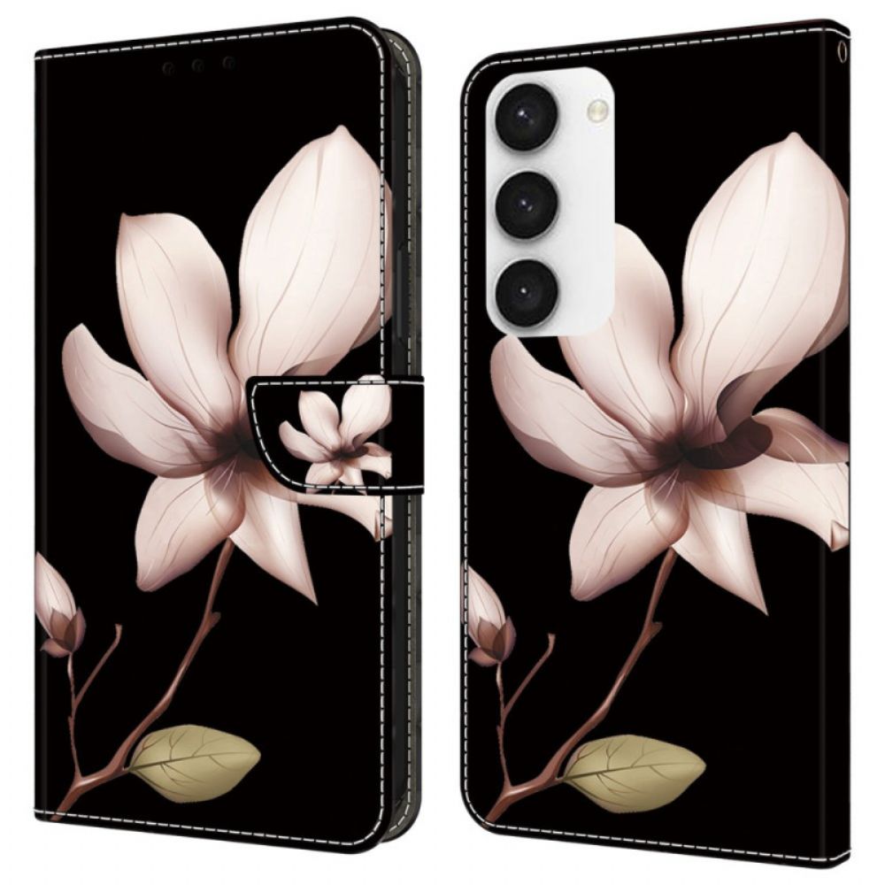 Lederhüllen Samsung Galaxy S24 Plus 5g Handyhülle Rosa Blume