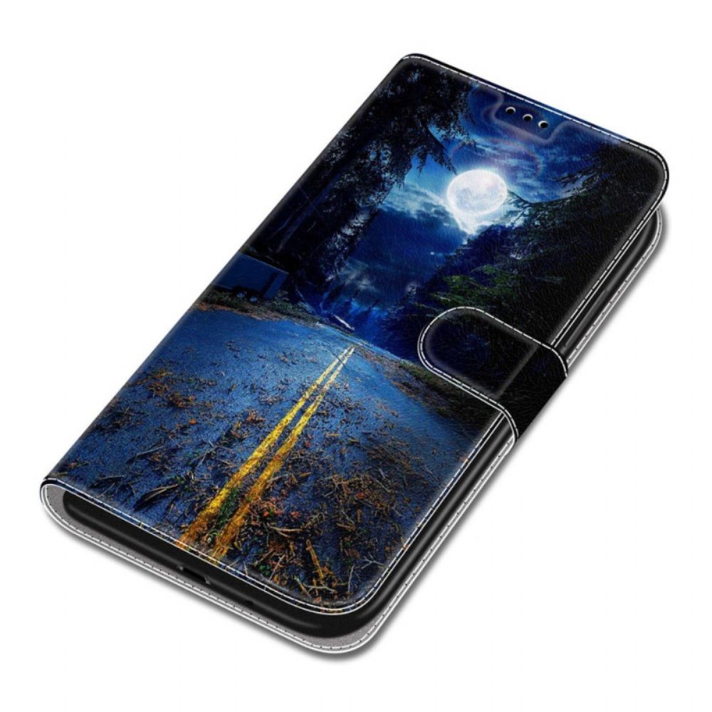 Lederhüllen Samsung Galaxy S24 Plus 5g Night Road Und Moon Strap