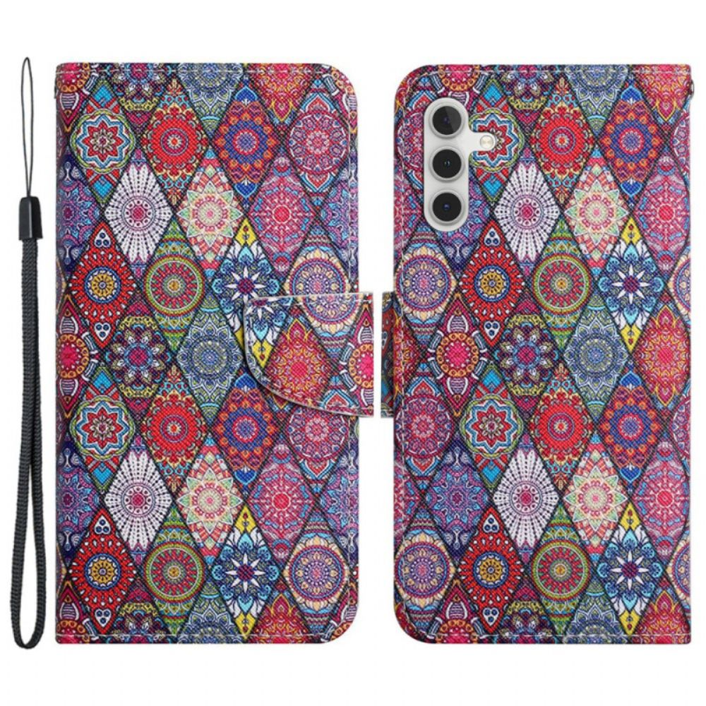 Lederhüllen Samsung Galaxy S24 Plus 5g Schlüsselband Kaleidoskop