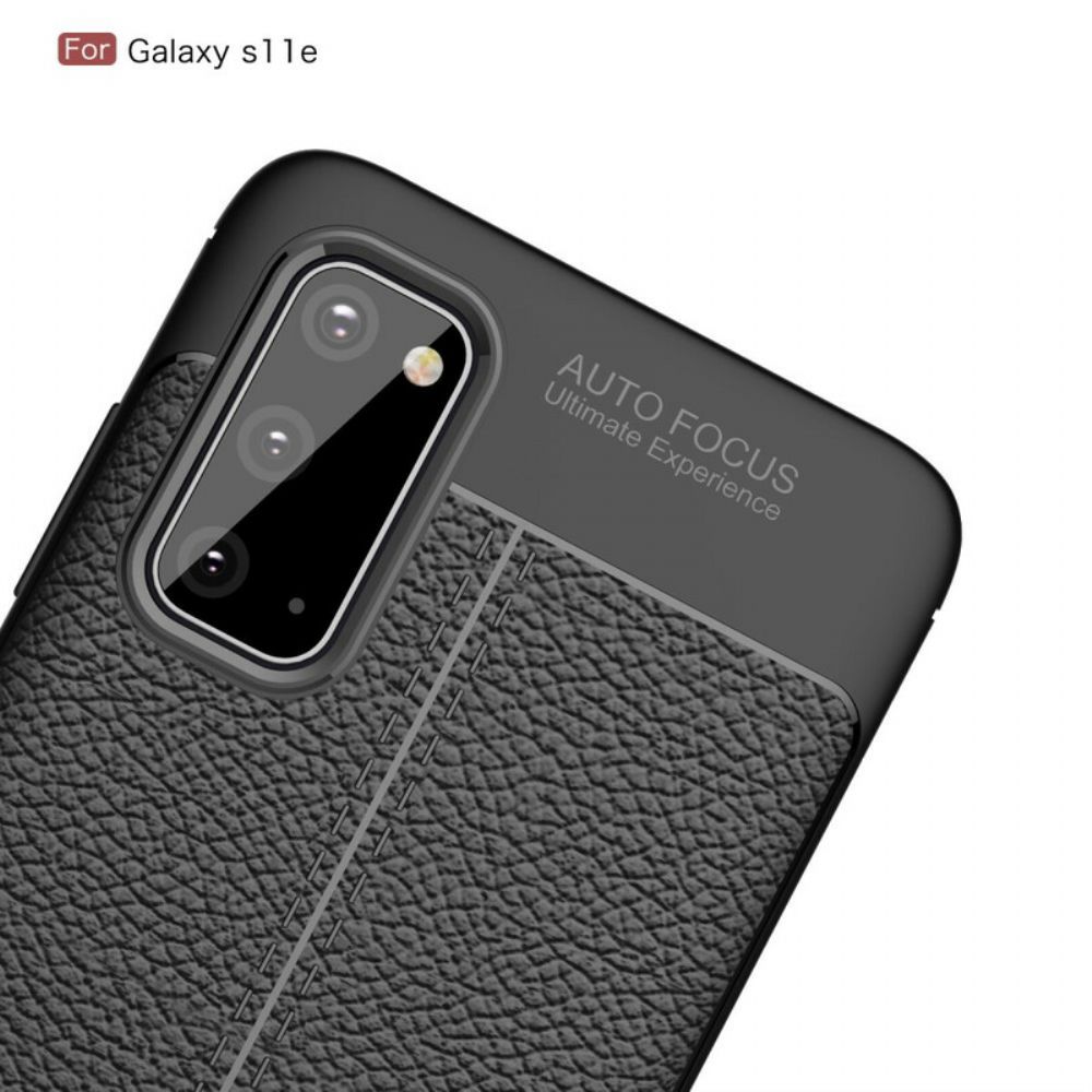 Handyhülle Für Samsung Galaxy S20 Doppellinie Litschi-leder-effekt