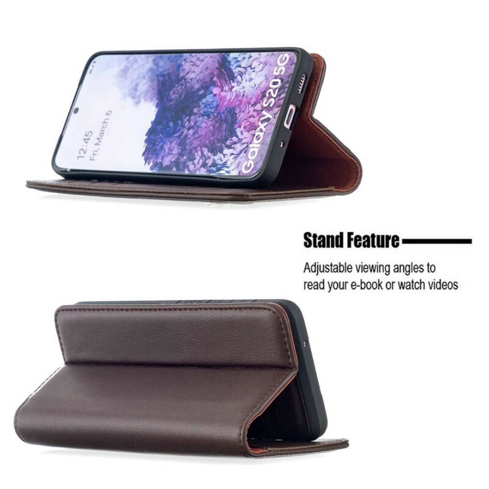 Hülle Für Samsung Galaxy S20 Flip Case Echtes Abnehmbares Leder