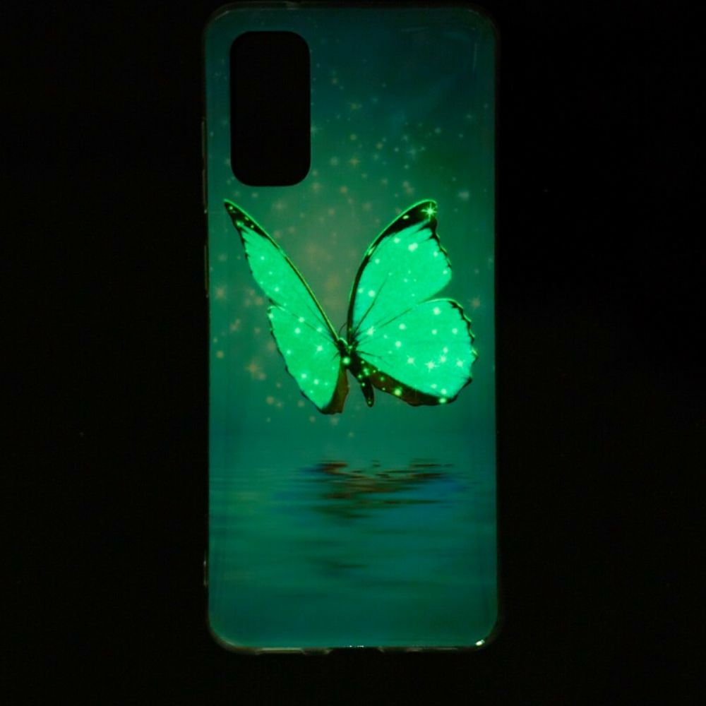 Hülle Für Samsung Galaxy S20 Fluoreszierender Blauer Schmetterling