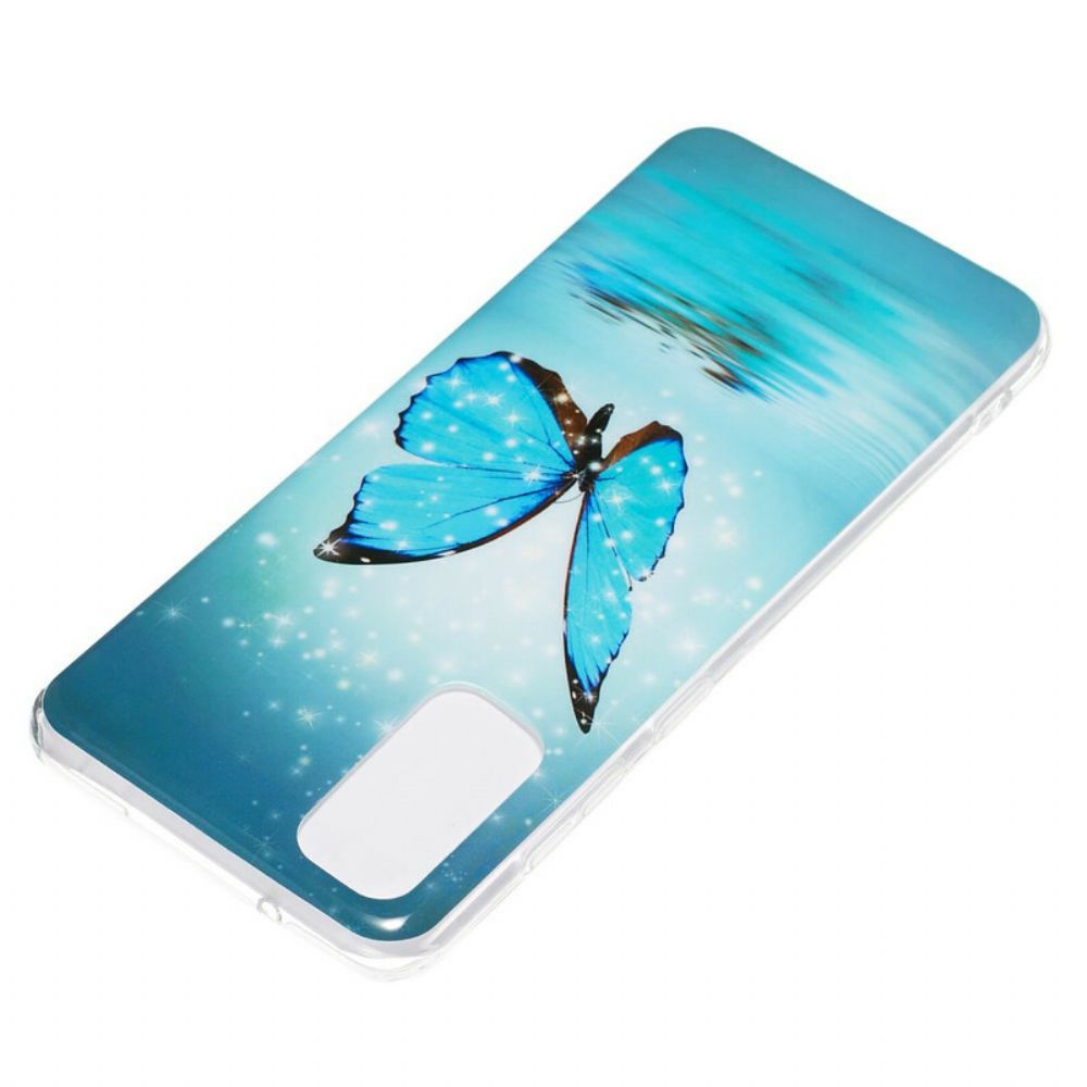 Hülle Für Samsung Galaxy S20 Fluoreszierender Blauer Schmetterling