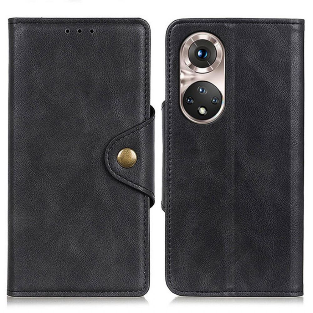 Flip Case Für Huawei Nova 9 Pro / Honor 50 Pro Vintage Kunstleder Und Knopf