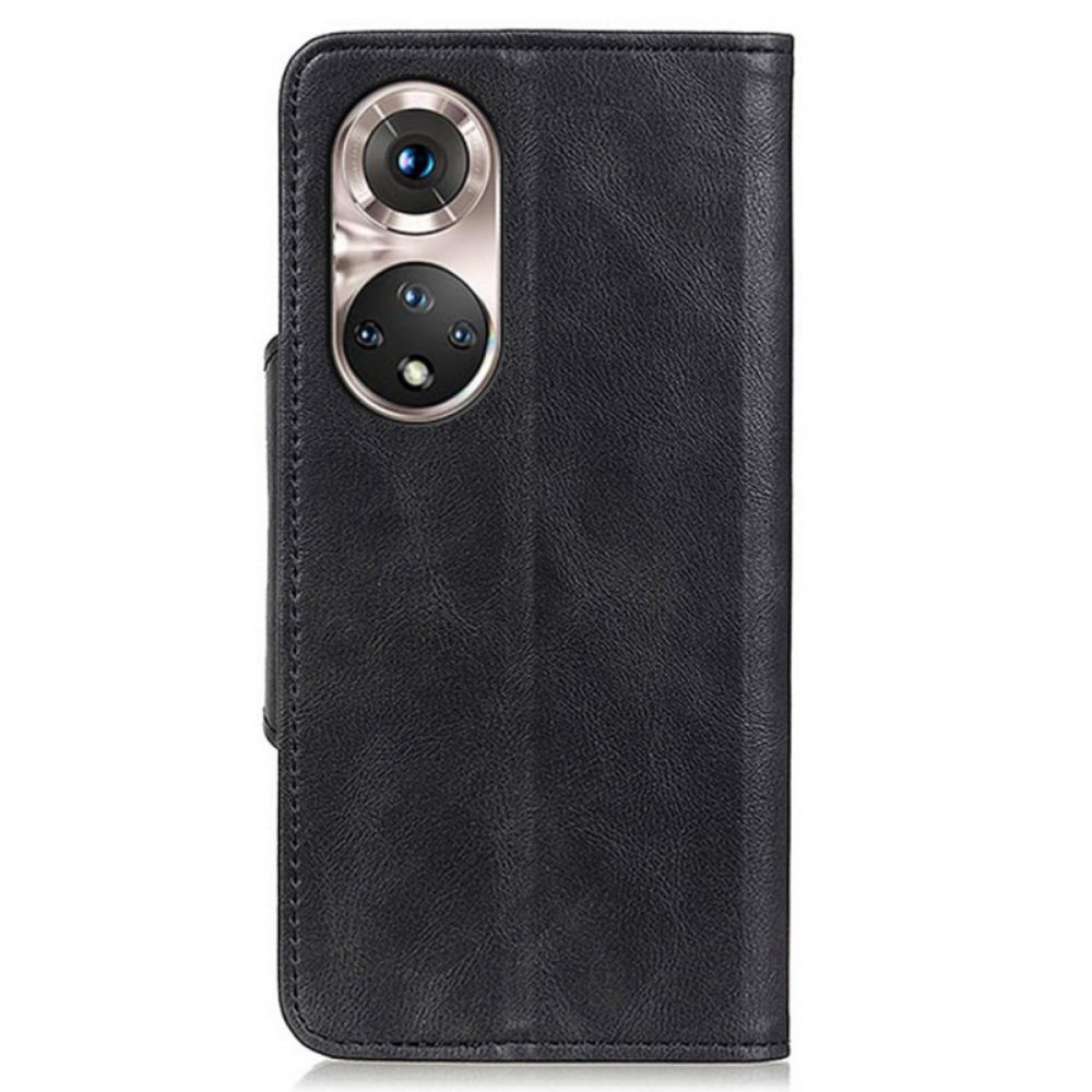 Flip Case Für Huawei Nova 9 Pro / Honor 50 Pro Vintage Kunstleder Und Knopf