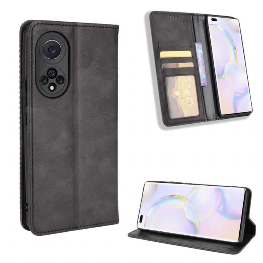 Schutzhülle Für Huawei Nova 9 Pro / Honor 50 Pro Flip Case Stilisierter Vintage-ledereffekt