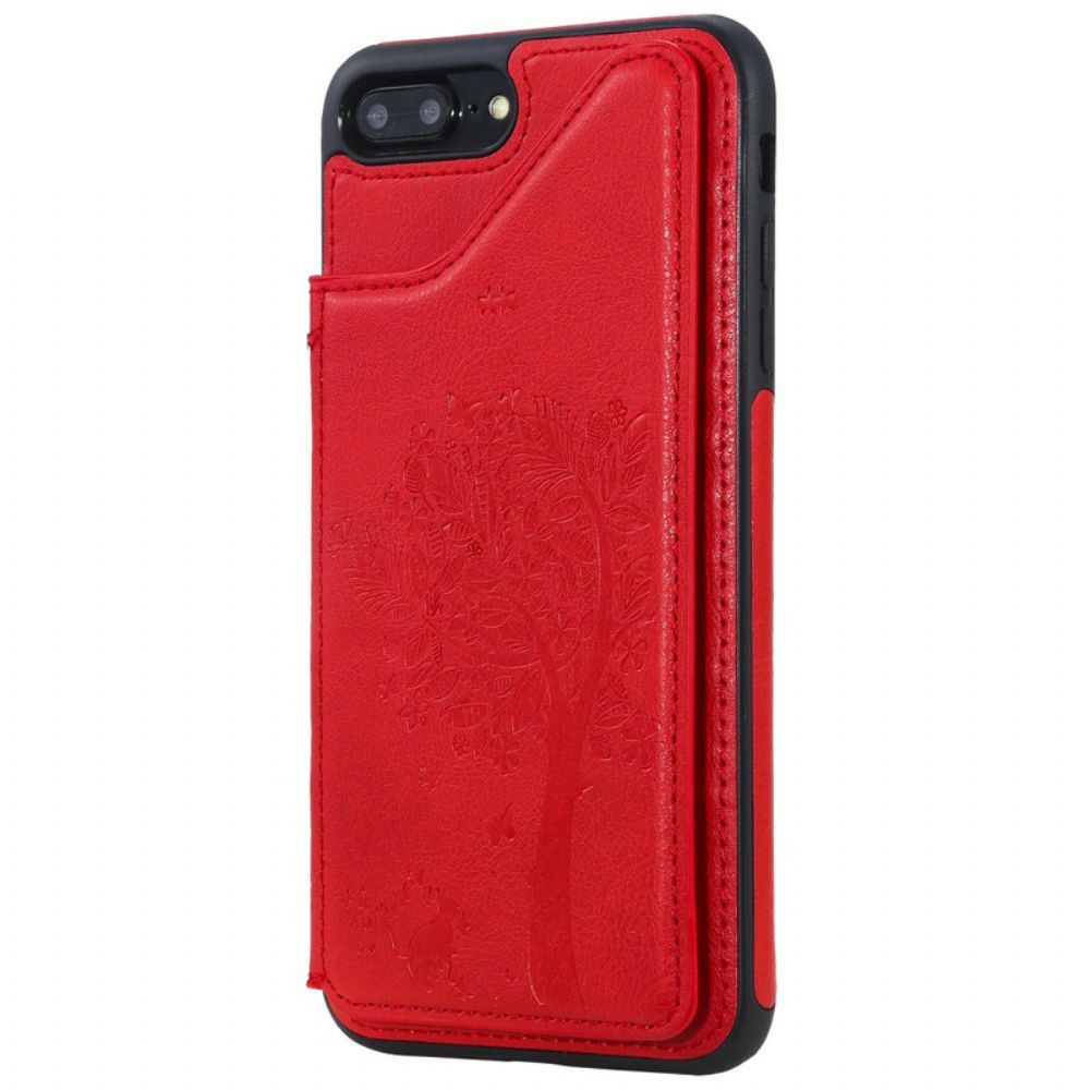 Hülle Für iPhone 8 Plus / 7 Plus Cat Printing Support Kartenhalter