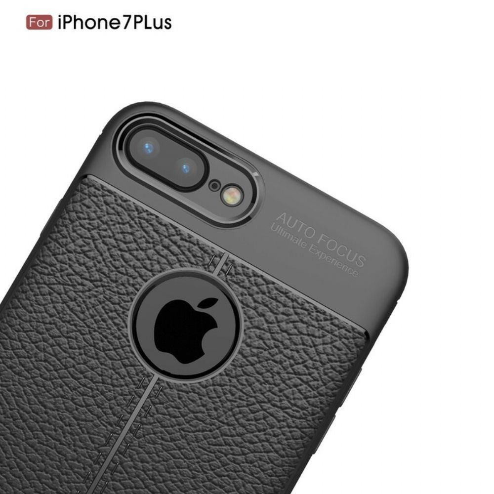 Hülle Für iPhone 8 Plus / 7 Plus Doppellinie Litschi-leder-effekt