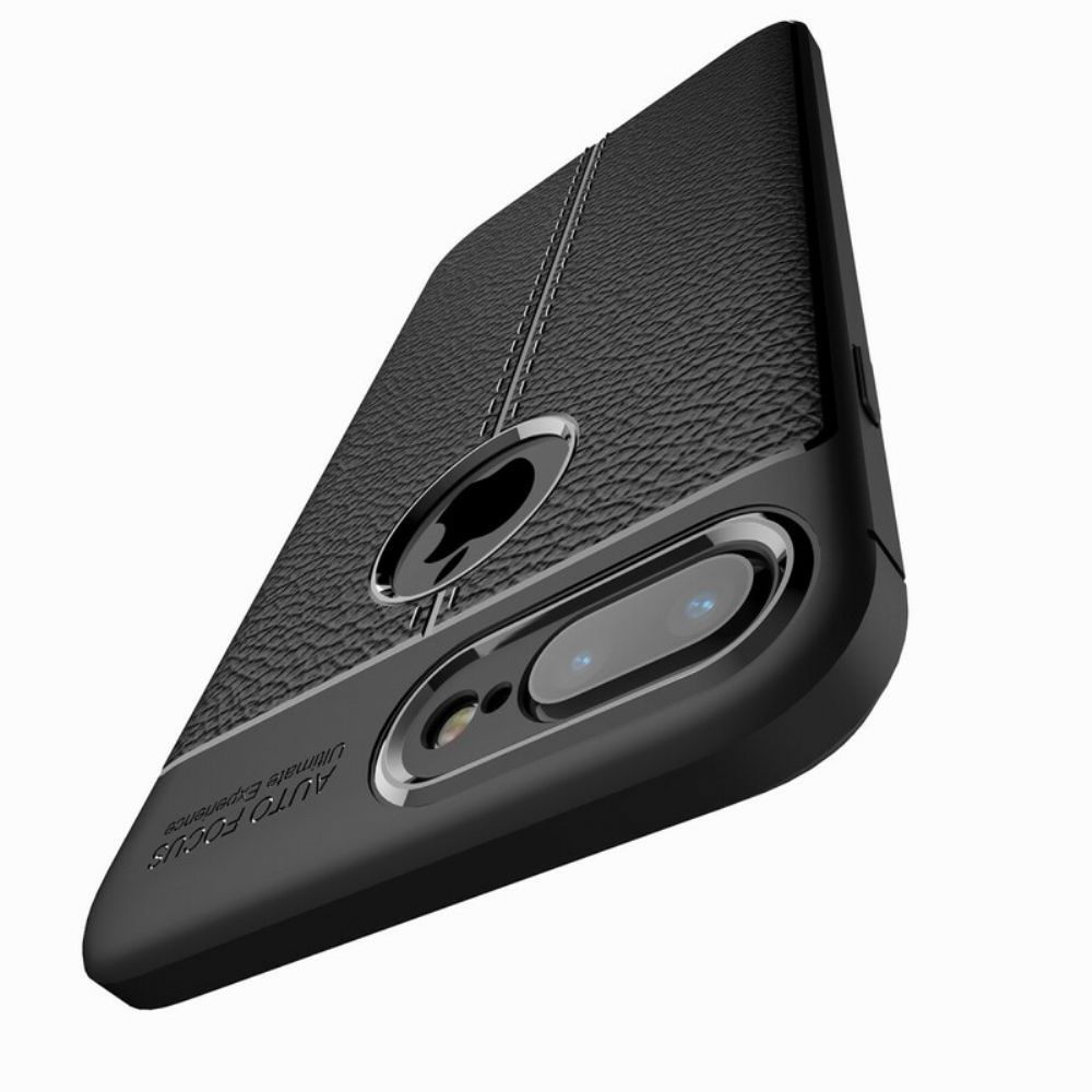 Hülle Für iPhone 8 Plus / 7 Plus Doppellinie Litschi-leder-effekt