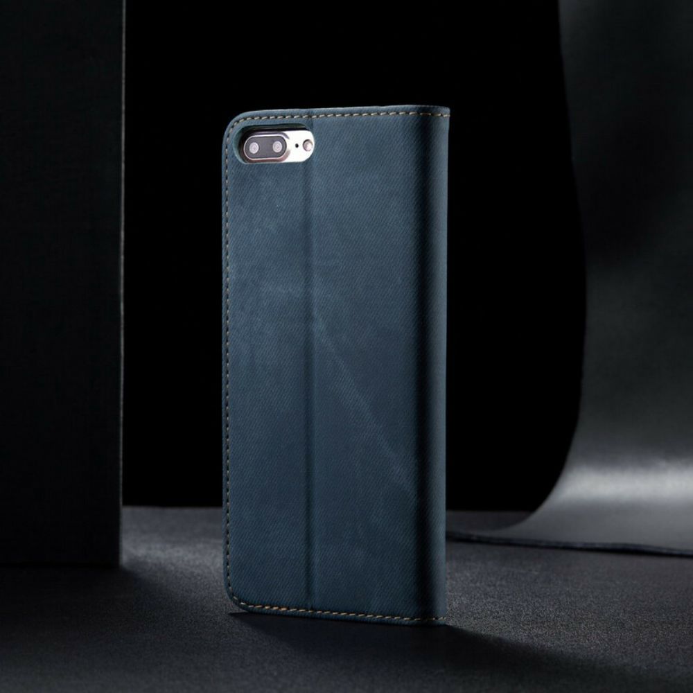 Schutzhülle Für iPhone 8 Plus / 7 Plus Flip Case Jeans-textur Aus Lederimitat