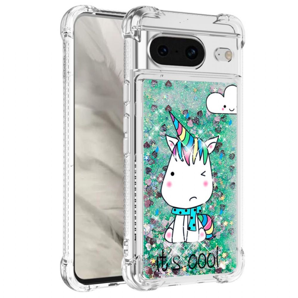 Hülle Google Pixel 8 Einhorn-glitzer