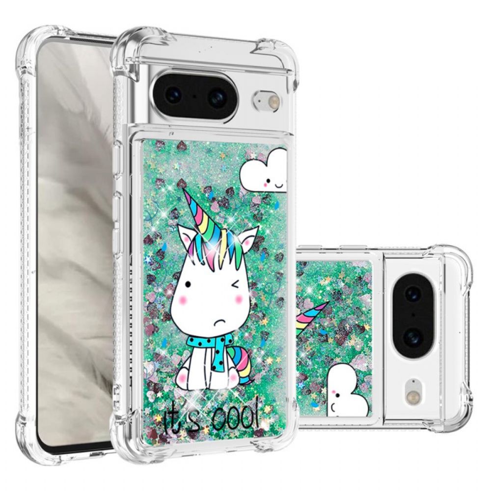 Hülle Google Pixel 8 Einhorn-glitzer