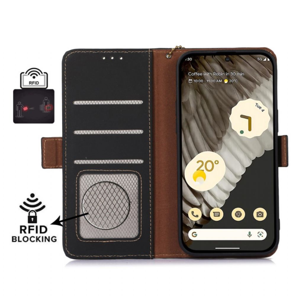 Lederhüllen Google Pixel 8 Echtes Rfid-leder