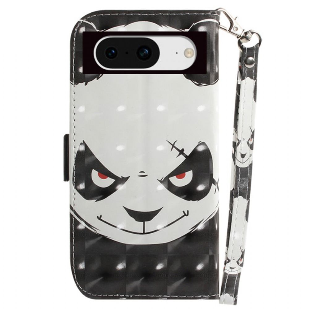 Lederhüllen Google Pixel 8 Wütender Panda Mit Riemen