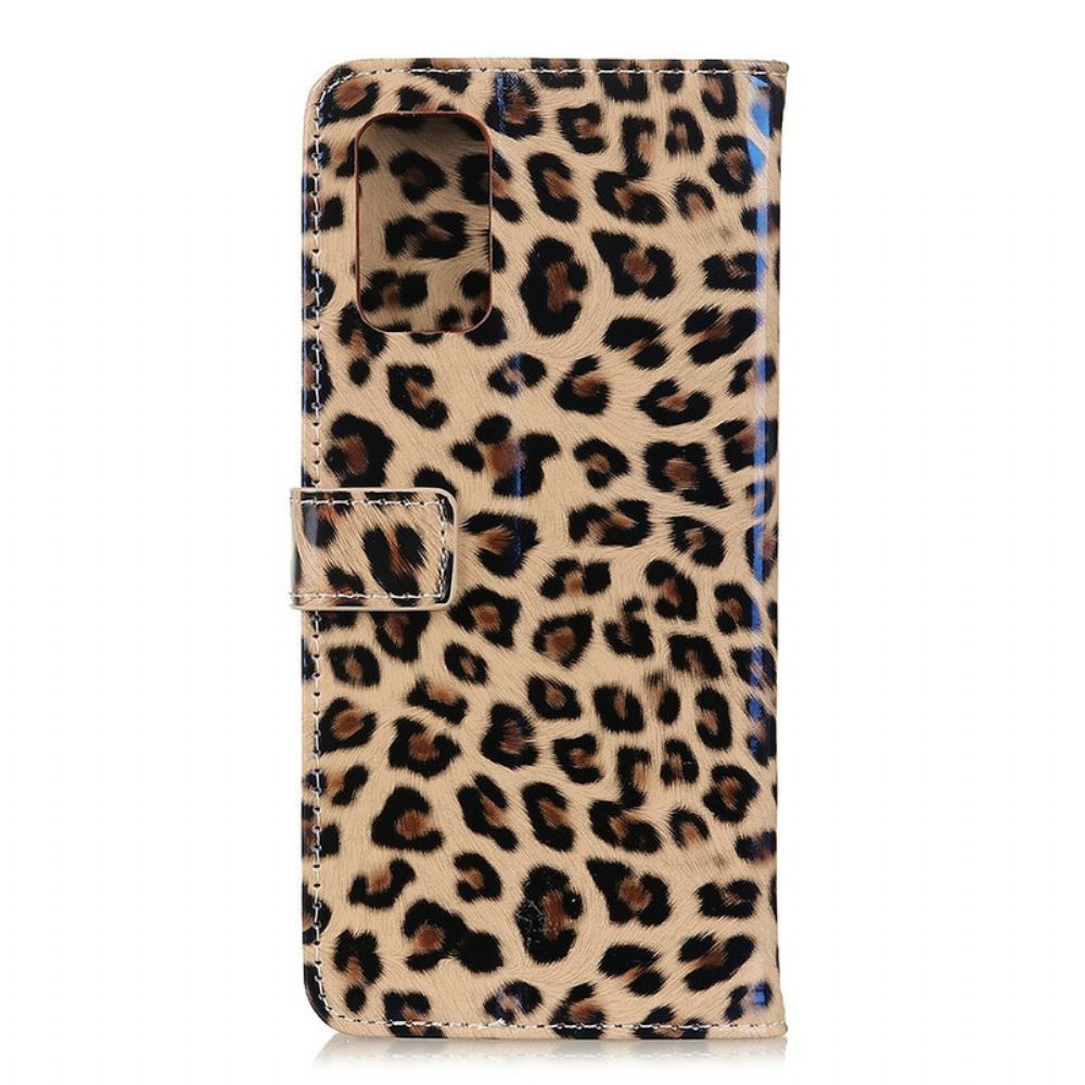 Flip Case Für Samsung Galaxy A02s Einzelner Leopard