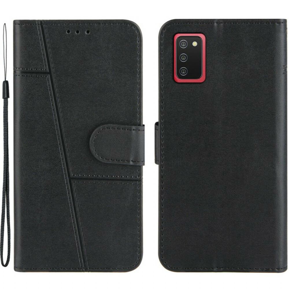 Flip Case Für Samsung Galaxy A02s Mit Kordel Geo Kunstlederband