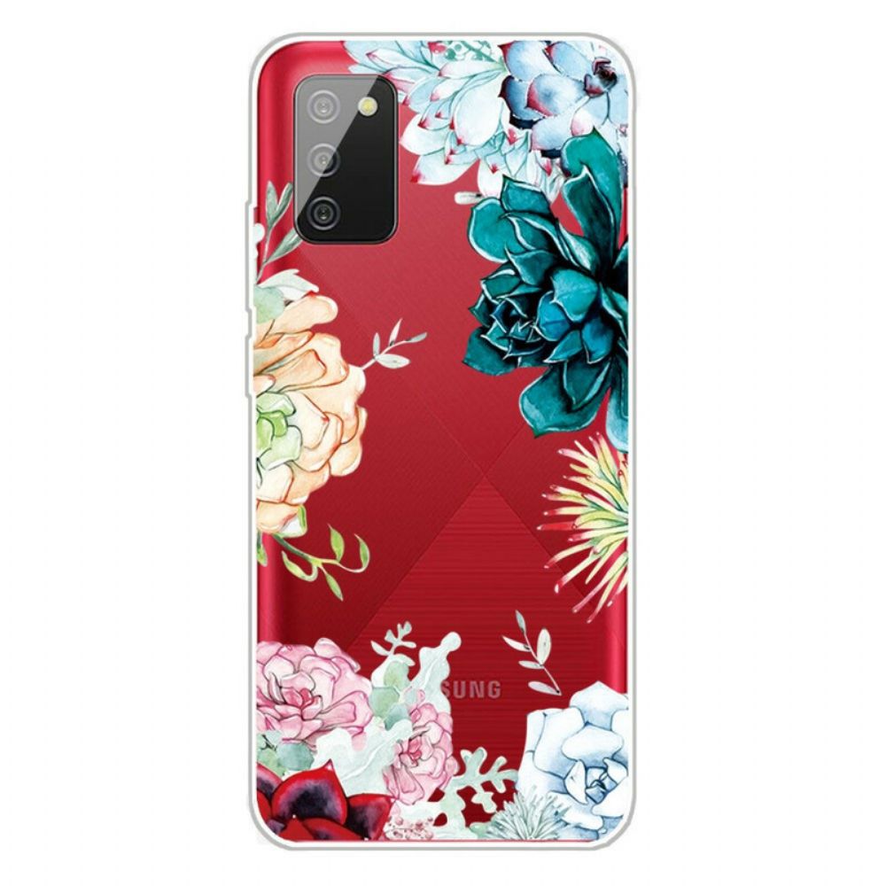 Handyhülle Für Samsung Galaxy A02s Nahtlose Aquarellblumen