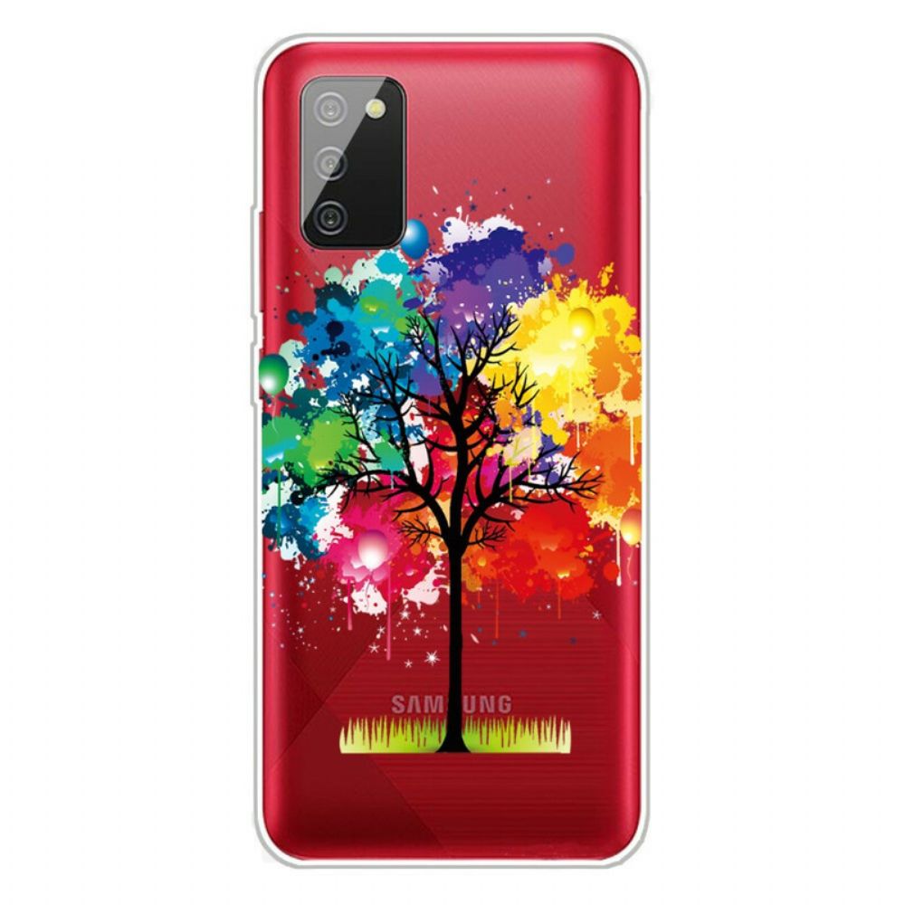 Hülle Für Samsung Galaxy A02s Aquarell Baum Transparent