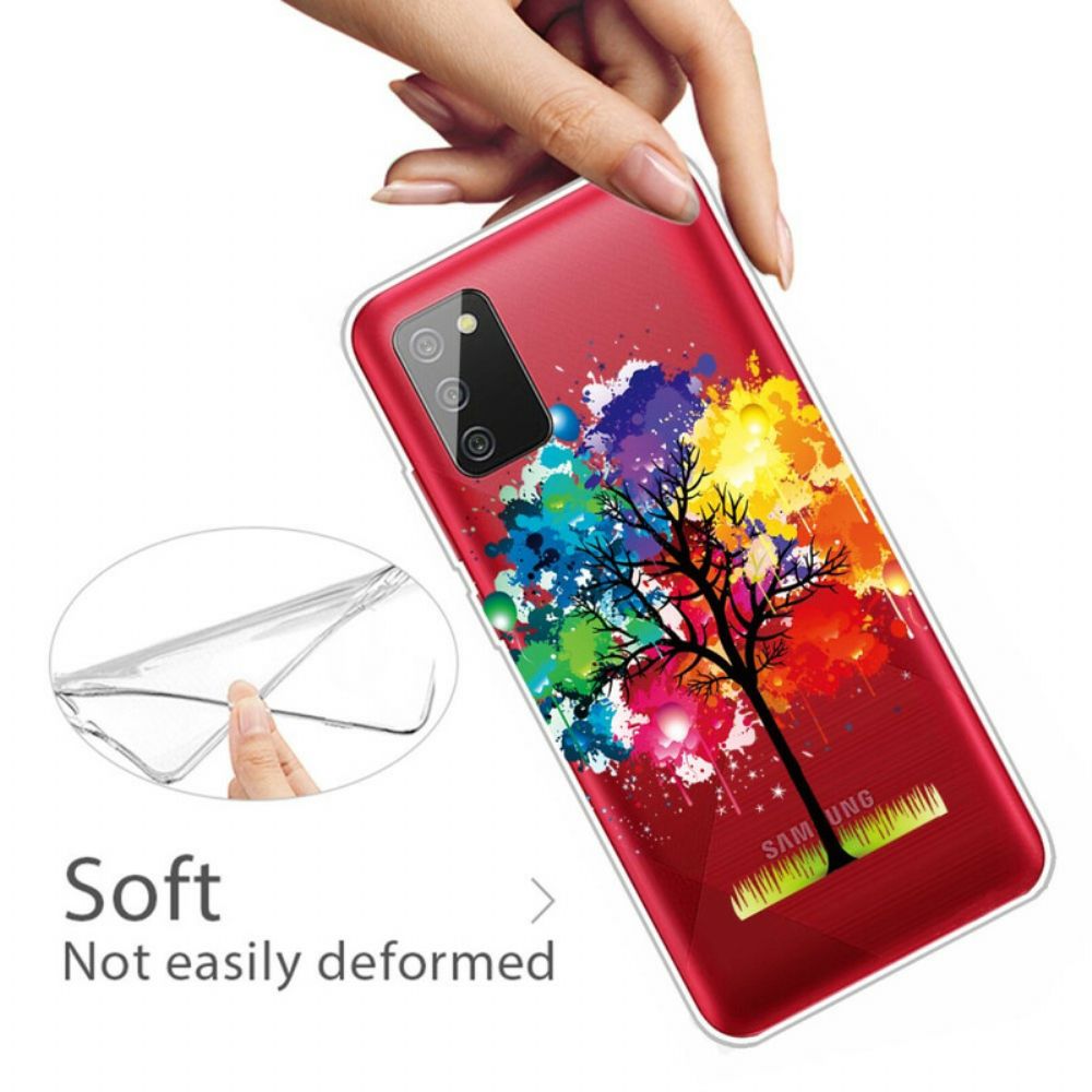 Hülle Für Samsung Galaxy A02s Aquarell Baum Transparent