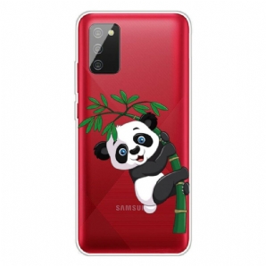 Hülle Für Samsung Galaxy A02s Nahtloser Panda Auf Bambus