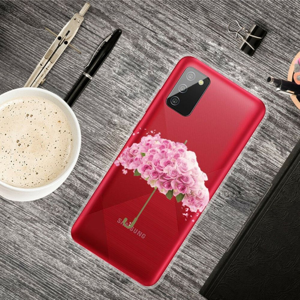 Hülle Für Samsung Galaxy A02s Rosen Regenschirm