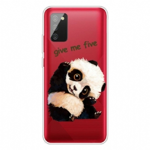 Hülle Für Samsung Galaxy A02s Transparenter Panda Gib Mir Fünf