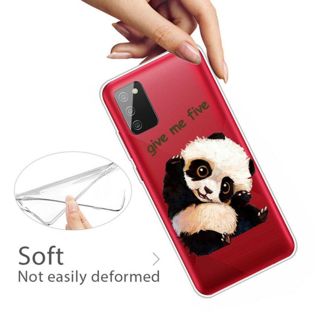 Hülle Für Samsung Galaxy A02s Transparenter Panda Gib Mir Fünf