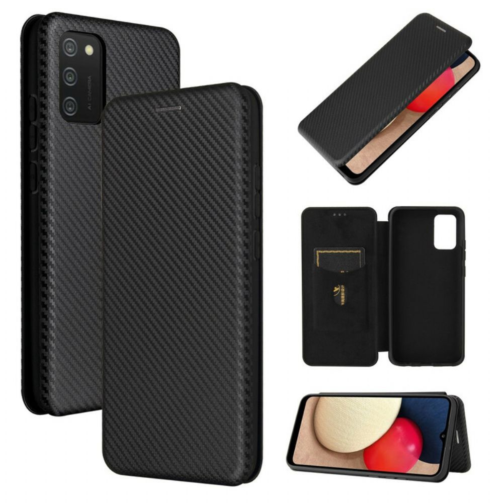 Schutzhülle Für Samsung Galaxy A02s Flip Case Kohlefaser