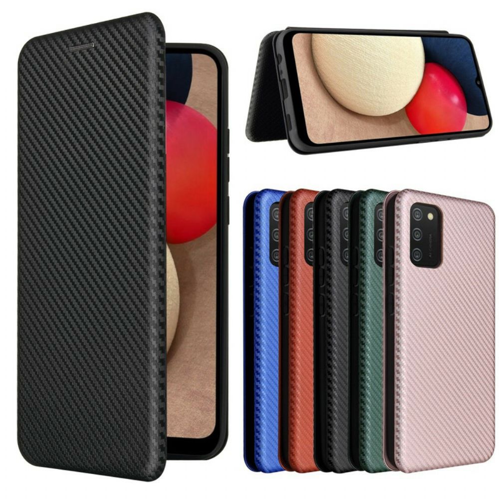 Schutzhülle Für Samsung Galaxy A02s Flip Case Kohlefaser