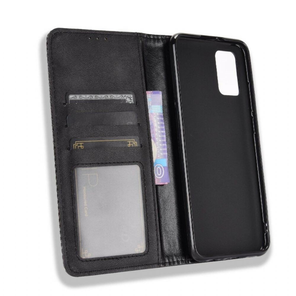 Schutzhülle Für Samsung Galaxy A02s Flip Case Stilisierter Vintage-ledereffekt