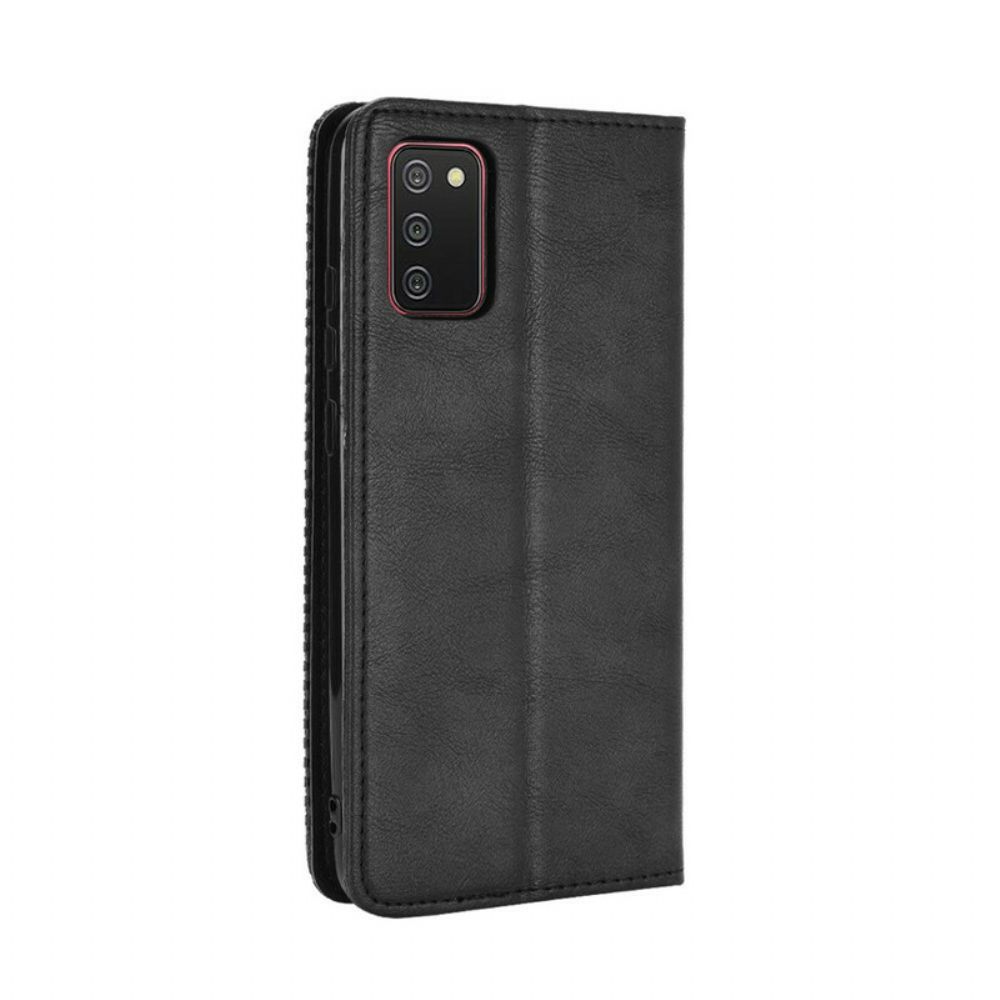 Schutzhülle Für Samsung Galaxy A02s Flip Case Stilisierter Vintage-ledereffekt