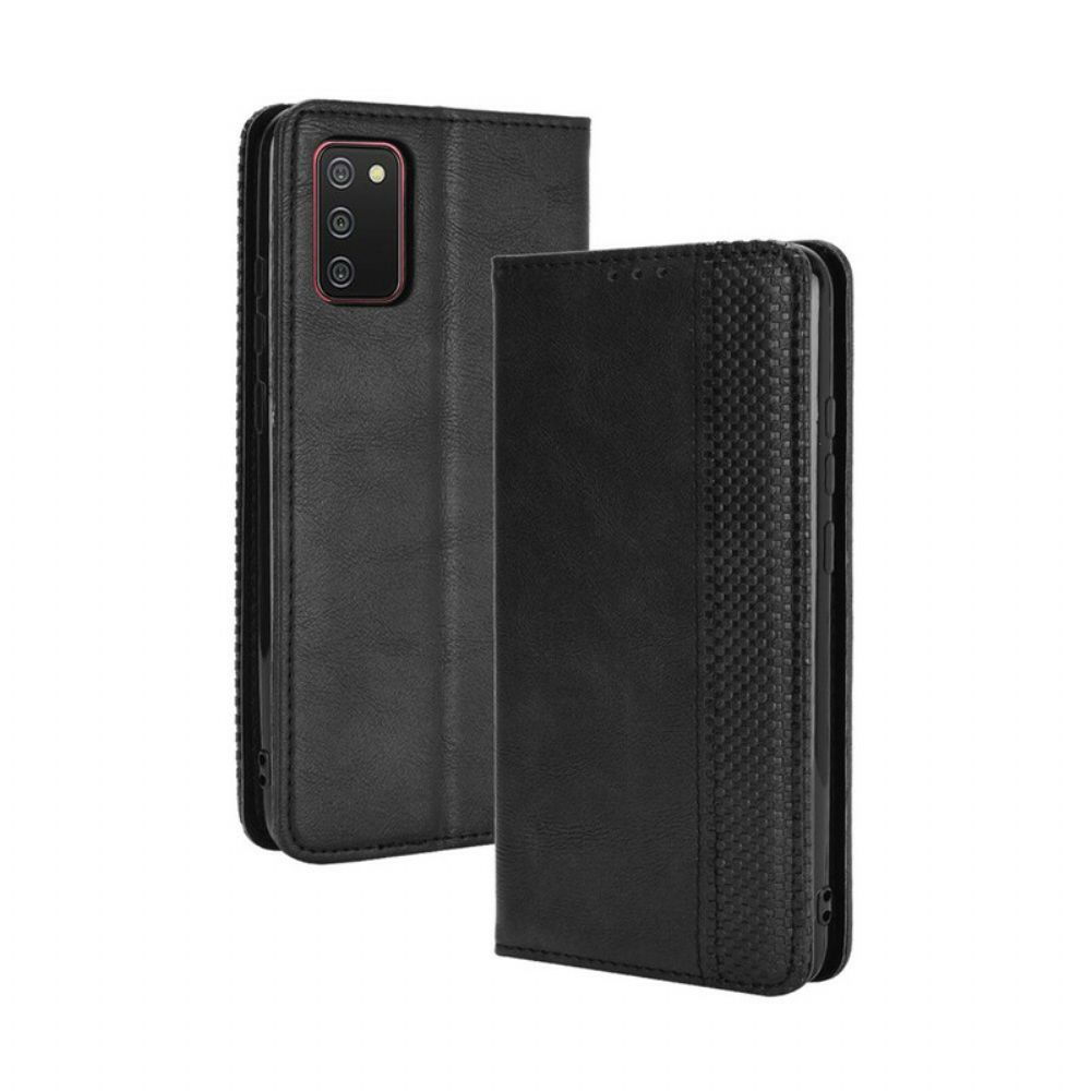 Schutzhülle Für Samsung Galaxy A02s Flip Case Stilisierter Vintage-ledereffekt