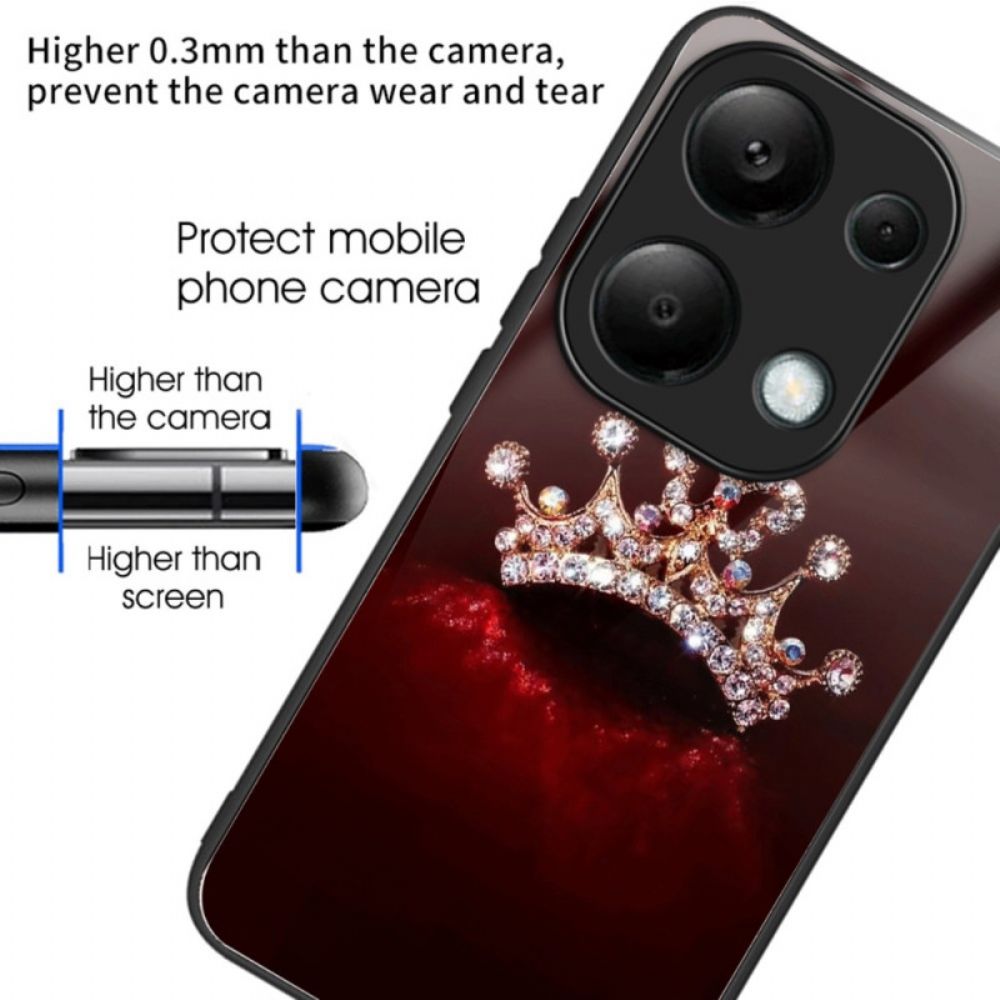 Hülle Xiaomi Redmi Note 13 Pro 4g Handyhülle Diamantkrone Aus Gehärtetem Glas