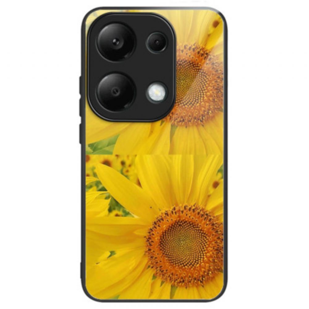 Hülle Xiaomi Redmi Note 13 Pro 4g Sonnenblumen Aus Gehärtetem Glas