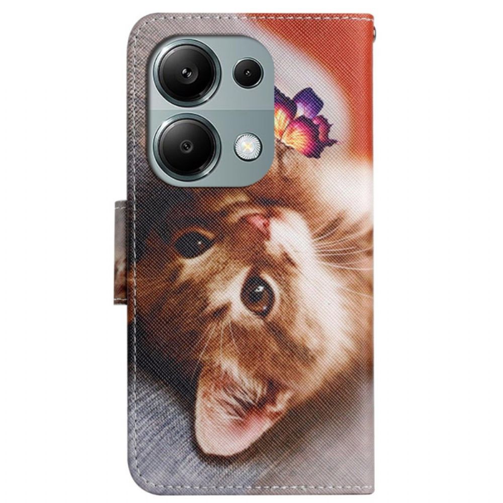 Lederhüllen Xiaomi Redmi Note 13 Pro 4g Schmetterling Und Katze